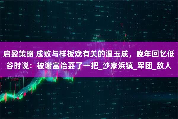 启盈策略 成败与样板戏有关的温玉成，晚年回忆低谷时说：被谢富治耍了一把_沙家浜镇_军团_敌人