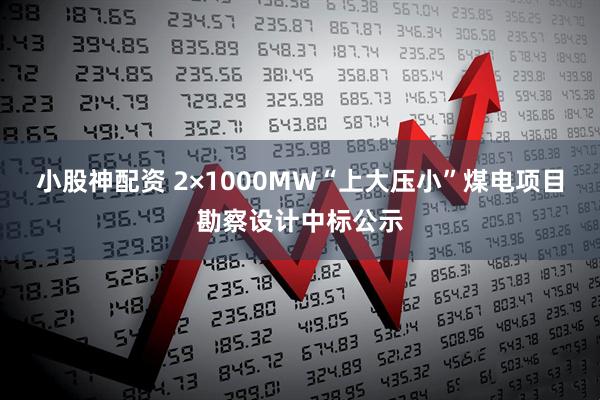 小股神配资 2×1000MW“上大压小”煤电项目勘察设计中标公示